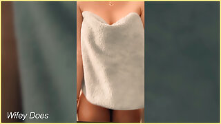 Wifey drops her towel revealing her amazing tits